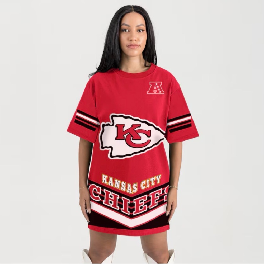 XXL Womens Kansas City‎ Chiefs Red Perfect Score Vintage T-Shirt Dress